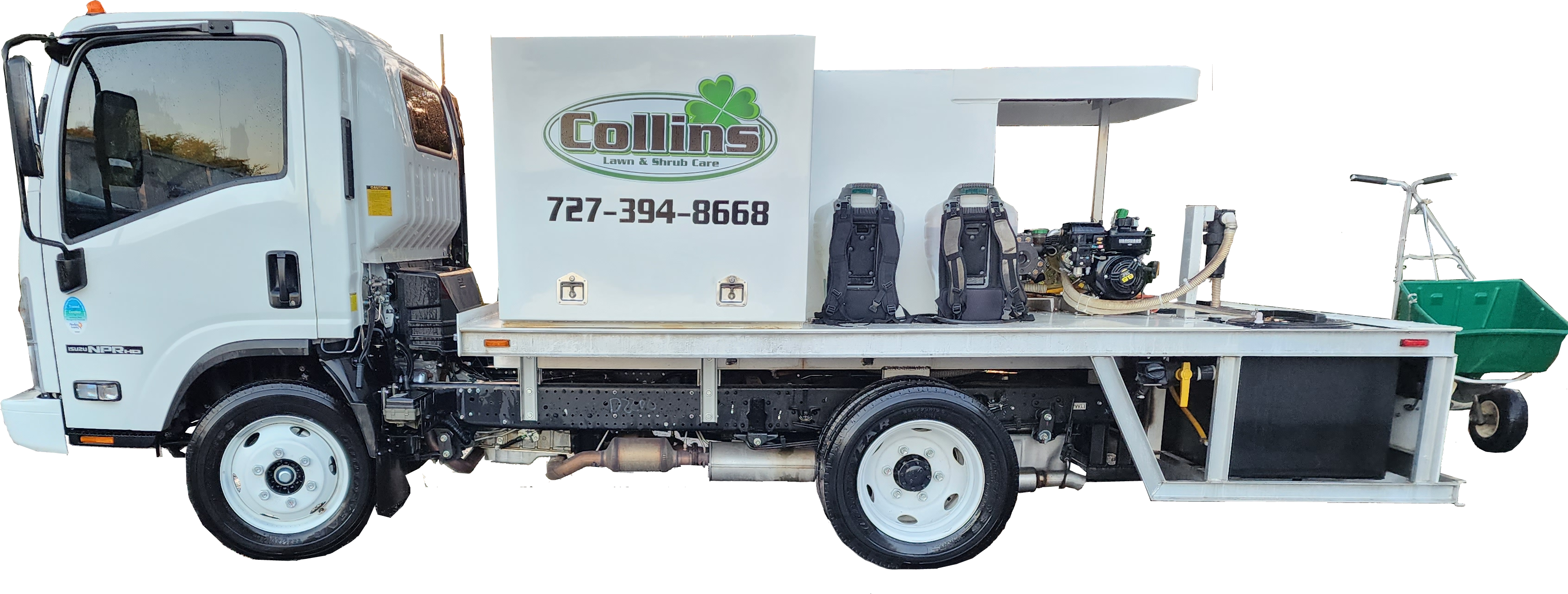 collins lawn care and tree care services truck