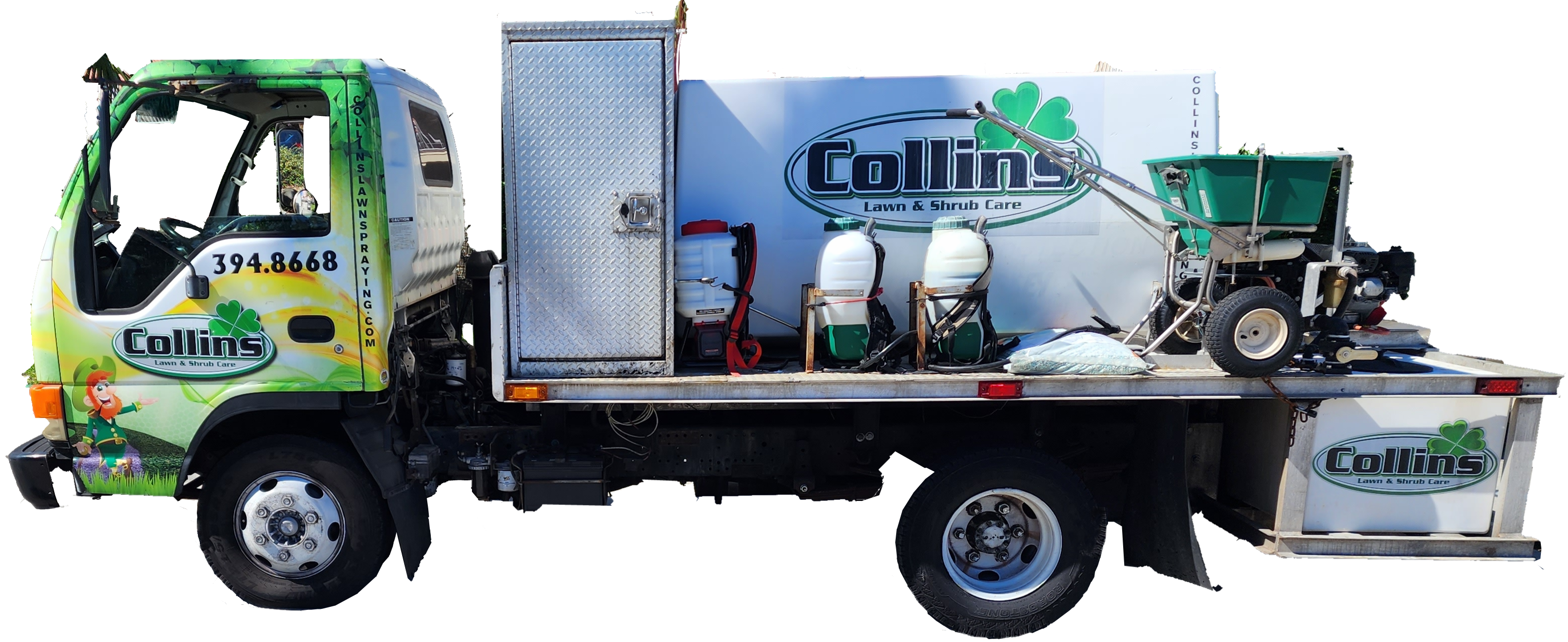 collins lawn care and tree care service truck