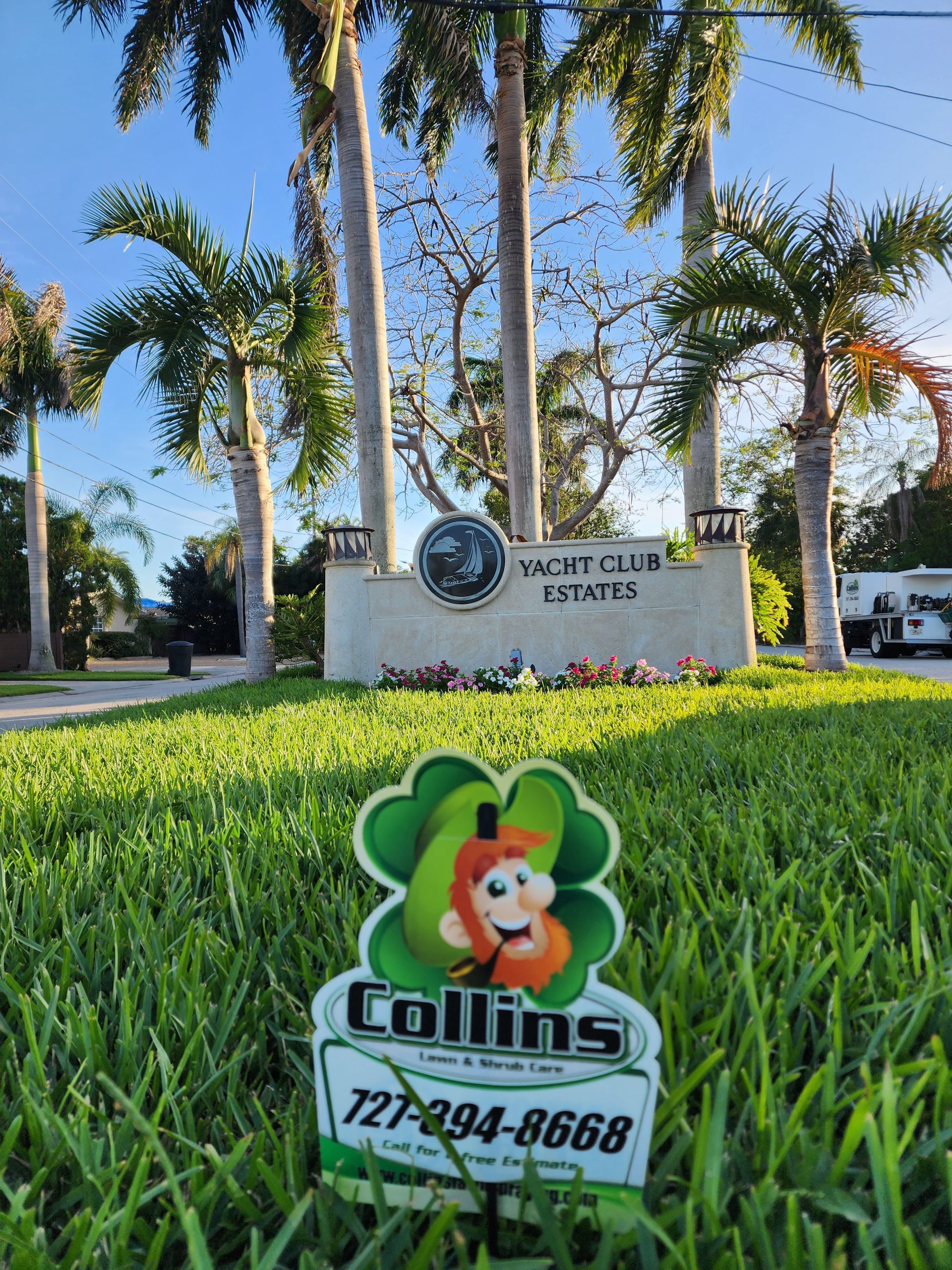 property being serviced by collins lawn and shrub care